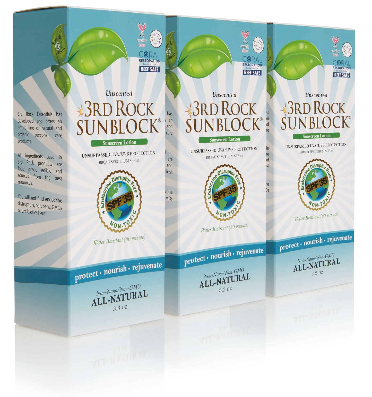 3rd Rock SPF35 Zinc Oxide Sunscreen Lotion Unscented