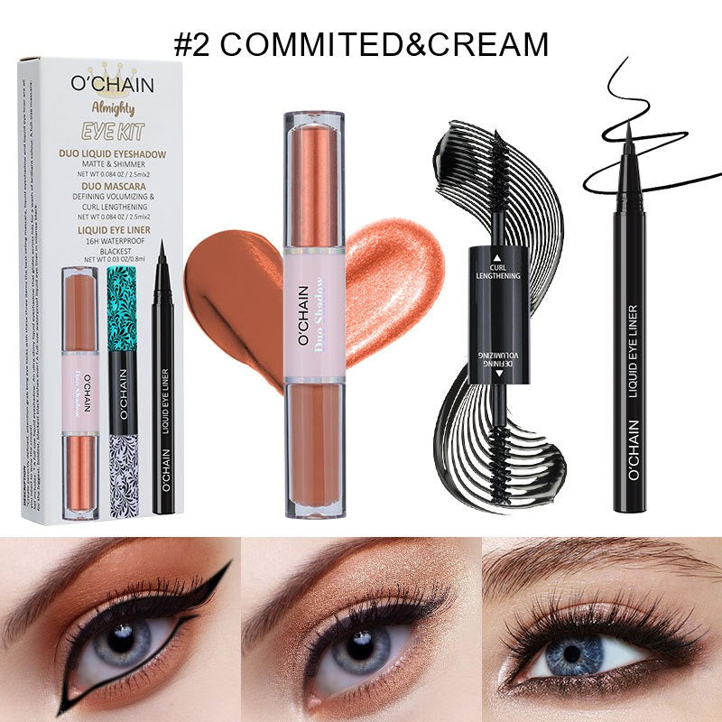 Long Thick Curling Waterproof Mascara and Eyeliner Set