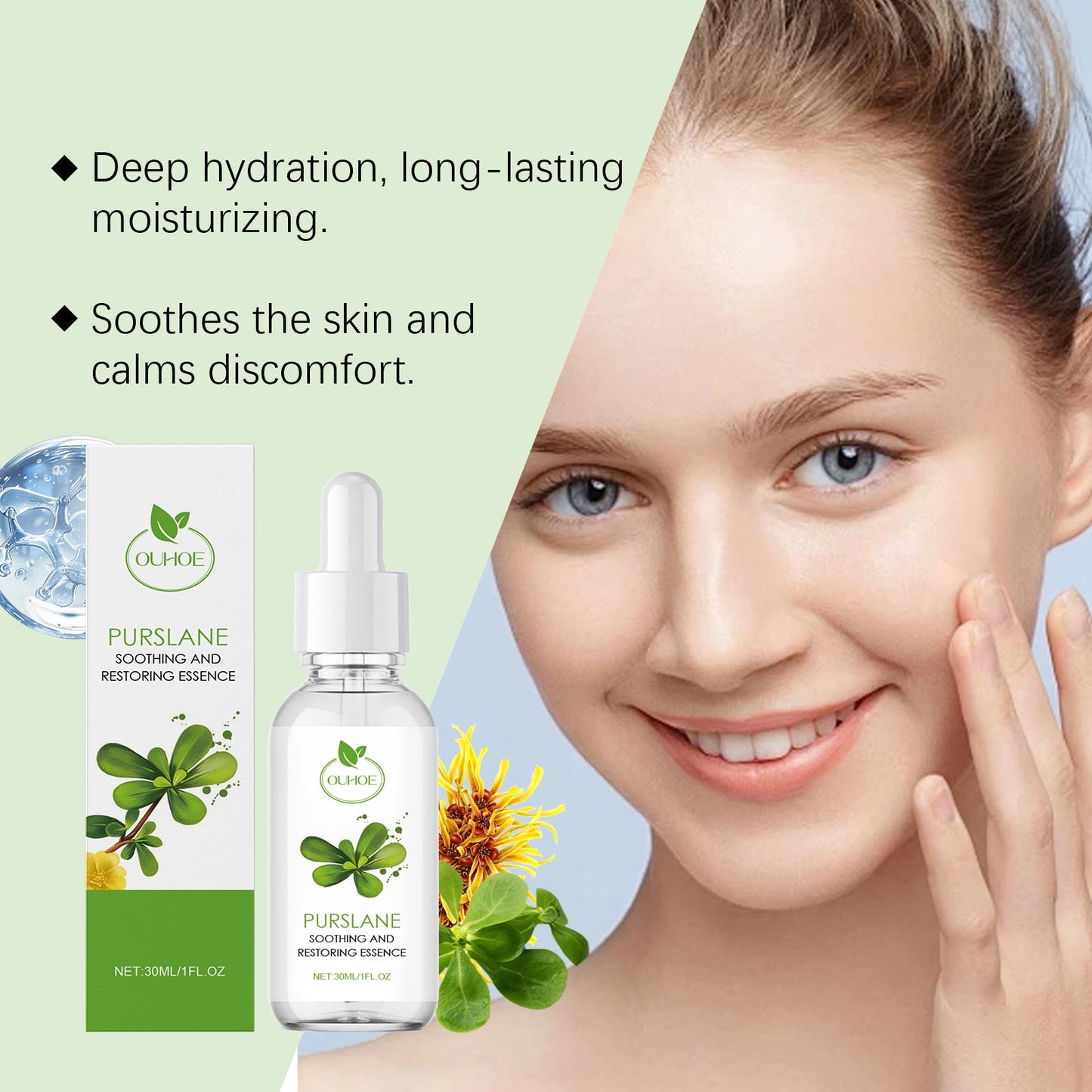 Purslane Soothing Repair Hydrating Facial Serum Formula