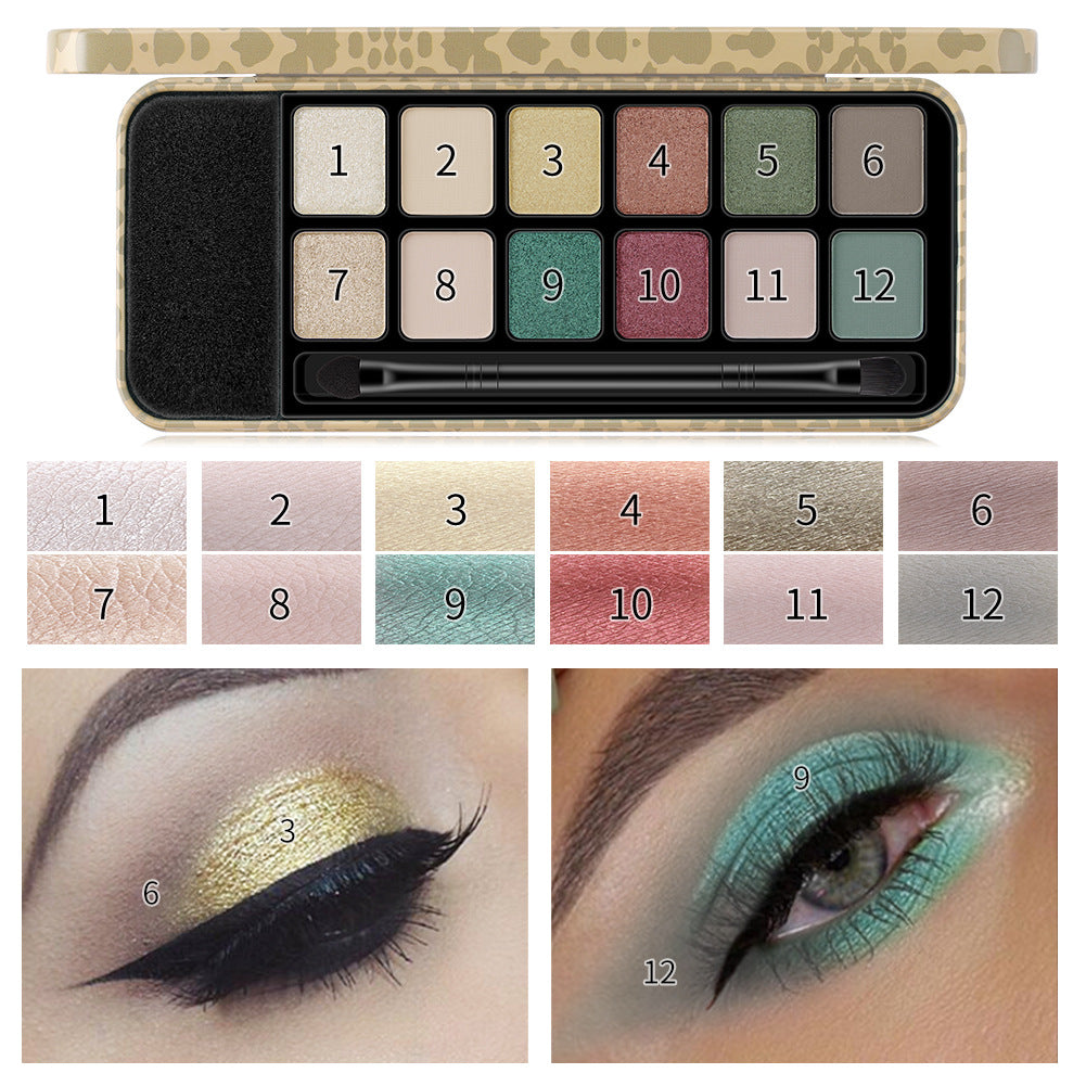 Romantic Beauty 12 Color Leopard Matte Pearl Eyeshadow Palette