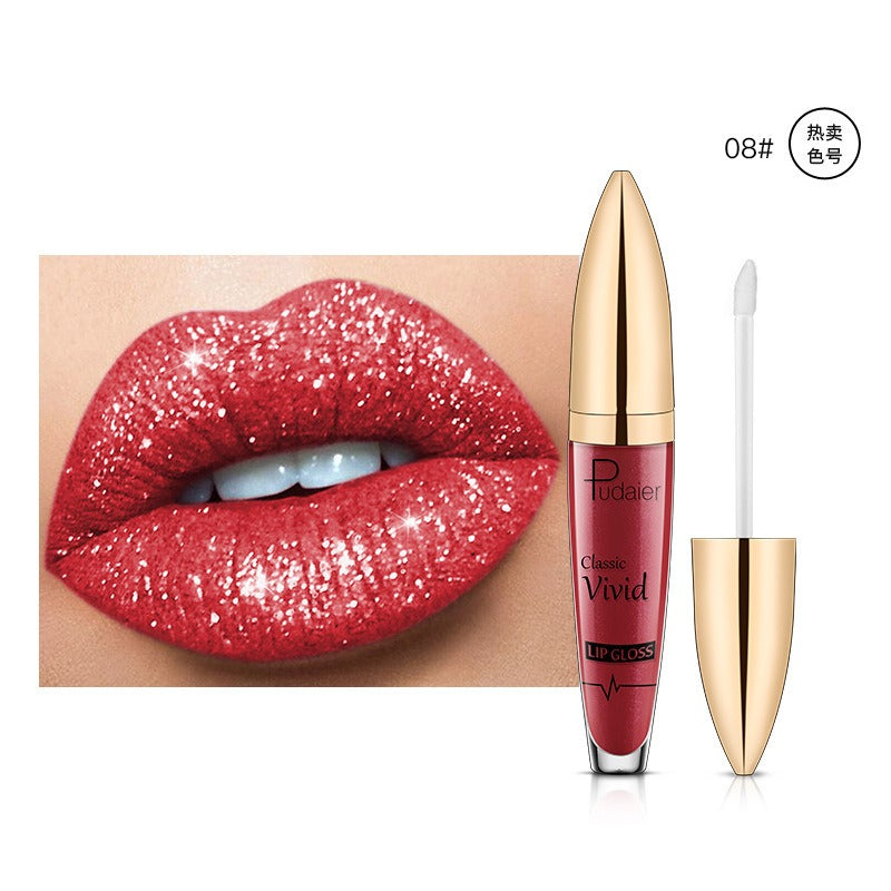 18 Color Shiny Glitter Liquid Lip Gloss Waterproof Makeup