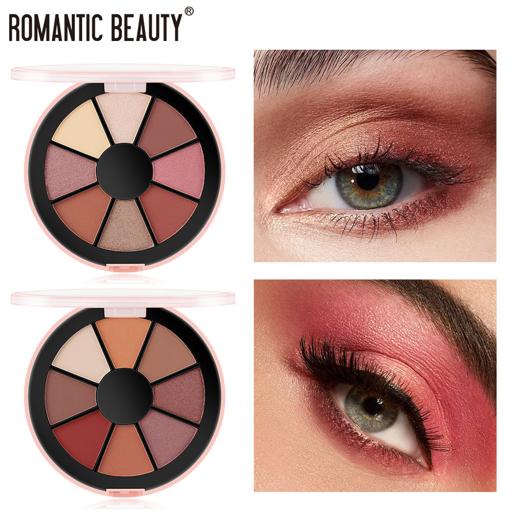Romantic Beauty 8 Color Matte Pearlescent Eyeshadow Palette Makeup