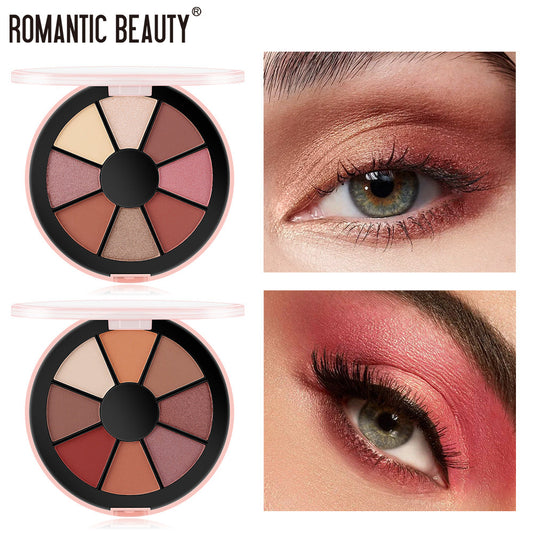 Romantic Beauty 8 Color Matte Pearlescent Eyeshadow Palette Makeup