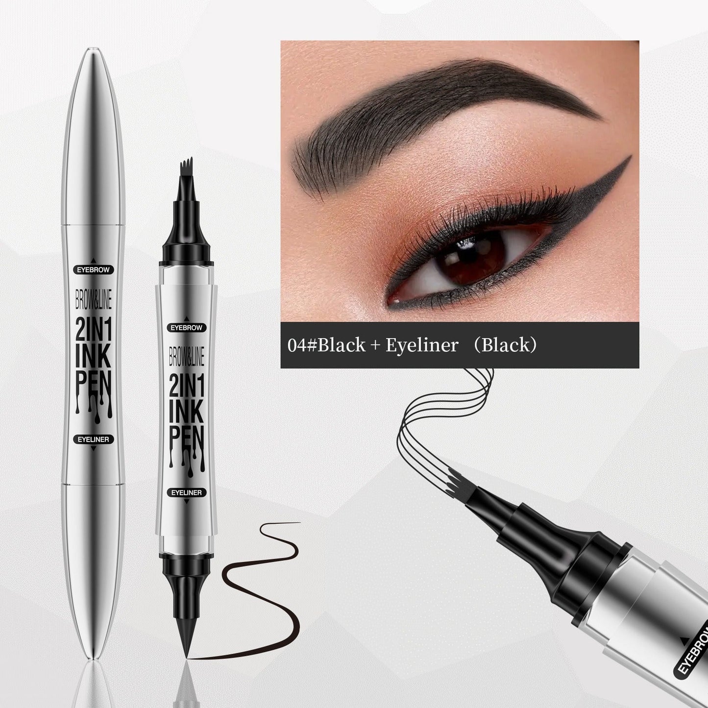 2-in-1 Eyeliner and Eyebrow Pencil Waterproof Makeup