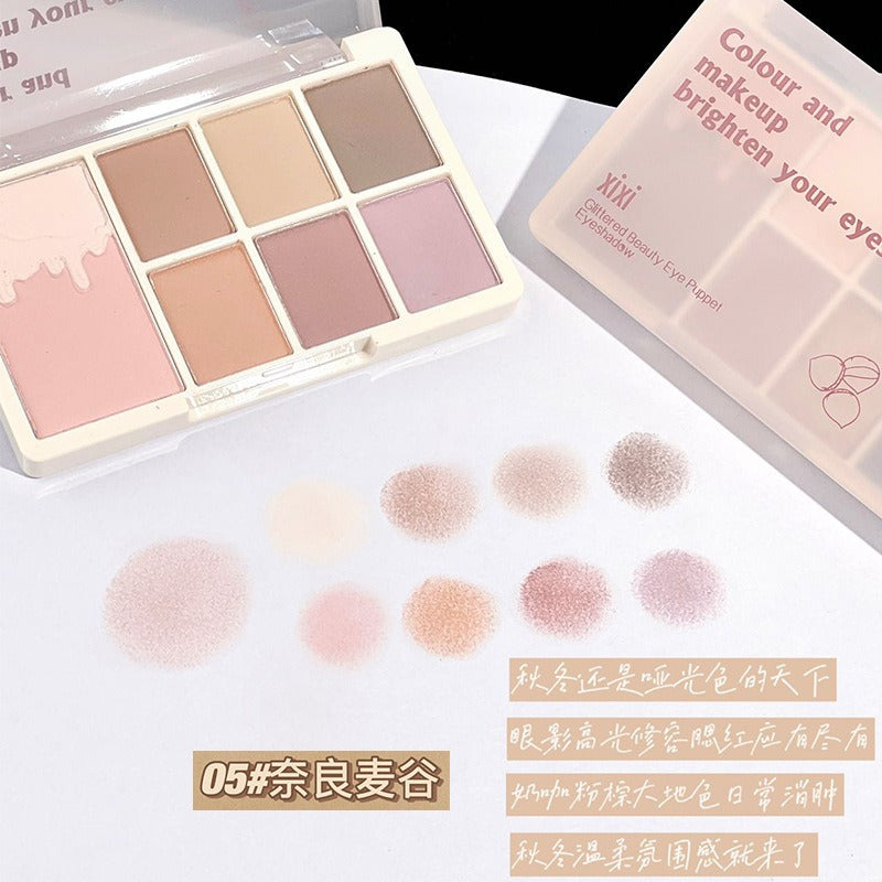 7 Color Glitter Pearly Red Wine Eyeshadow Makeup Palette