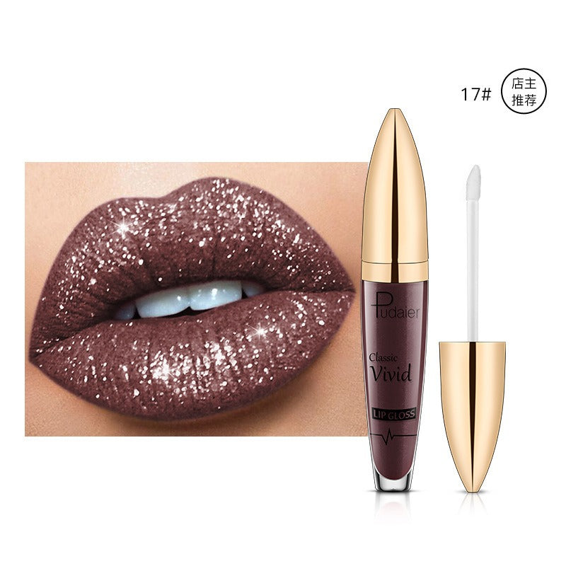 18 Color Shiny Glitter Liquid Lip Gloss Waterproof Makeup
