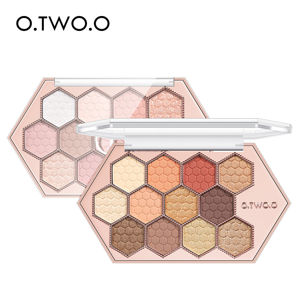 12 Color Honeycomb Hexagonal Natural Highlight Eyeshadow Palette Makeup