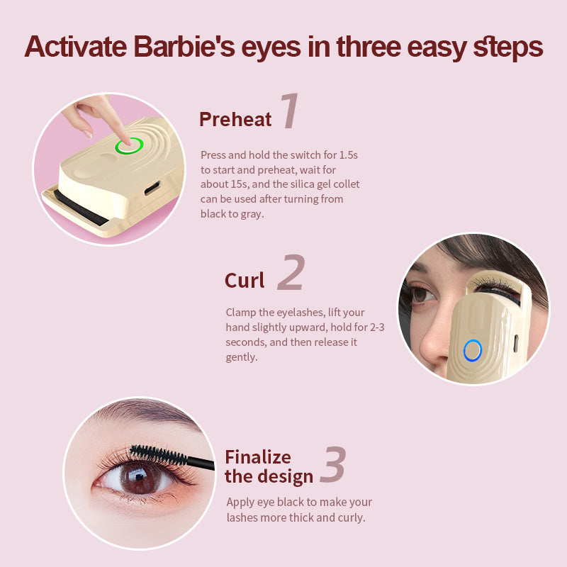 Electric Heated Eyelash Curler Three Temperature Portable Beauty Tool