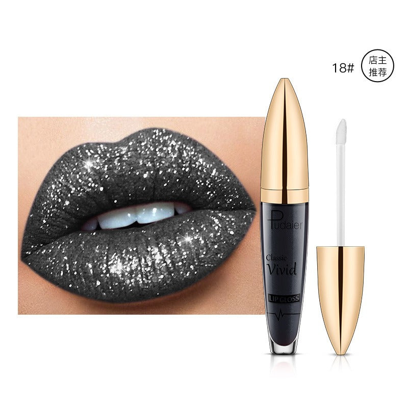 18 Color Shiny Glitter Liquid Lip Gloss Waterproof Makeup