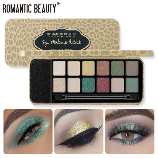 Romantic Beauty 12 Color Leopard Matte Pearl Eyeshadow Palette