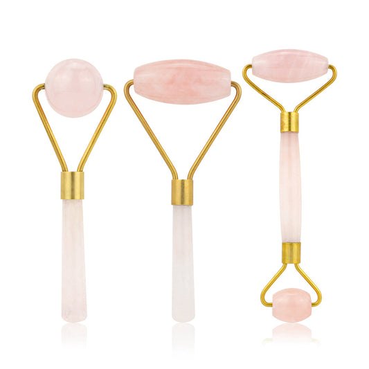 Rose Quartz Facial Massage Crystal Beauty Roller Tool