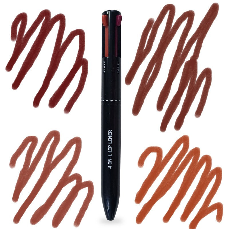 4-in-1 Multi Color Lip Liner Makeup Pen Set