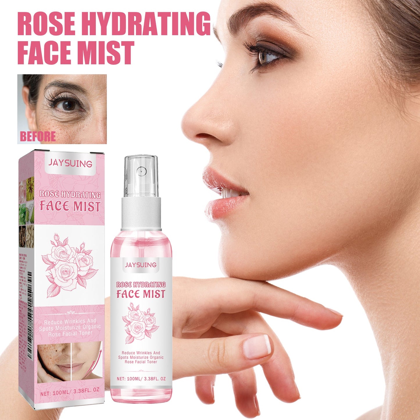 Rose Face Toner Hydrating Refreshing Oil Control Formula