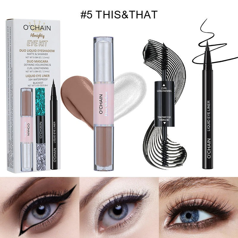 Long Thick Curling Waterproof Mascara and Eyeliner Set