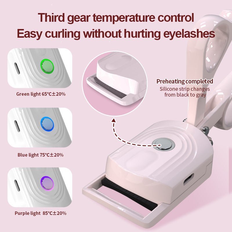 Electric Heated Eyelash Curler Three Temperature Portable Beauty Tool