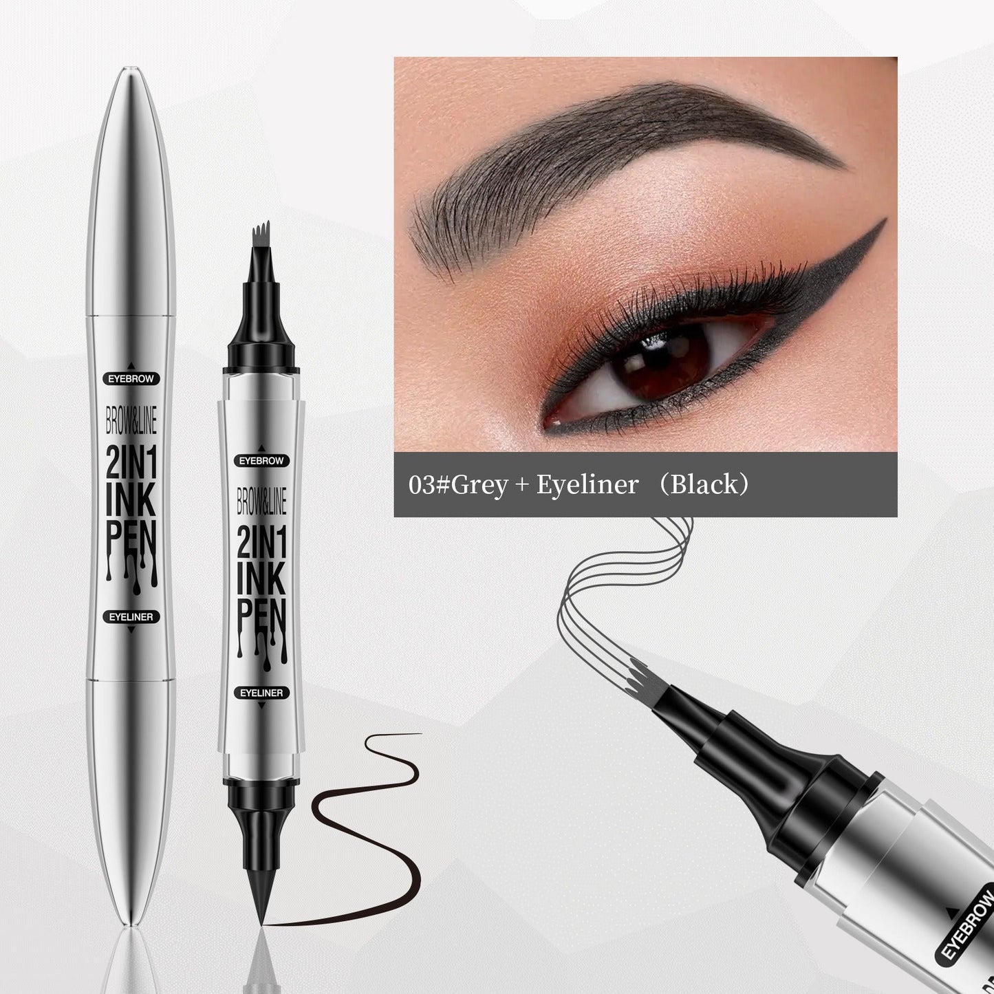 2-in-1 Eyeliner and Eyebrow Pencil Waterproof Makeup