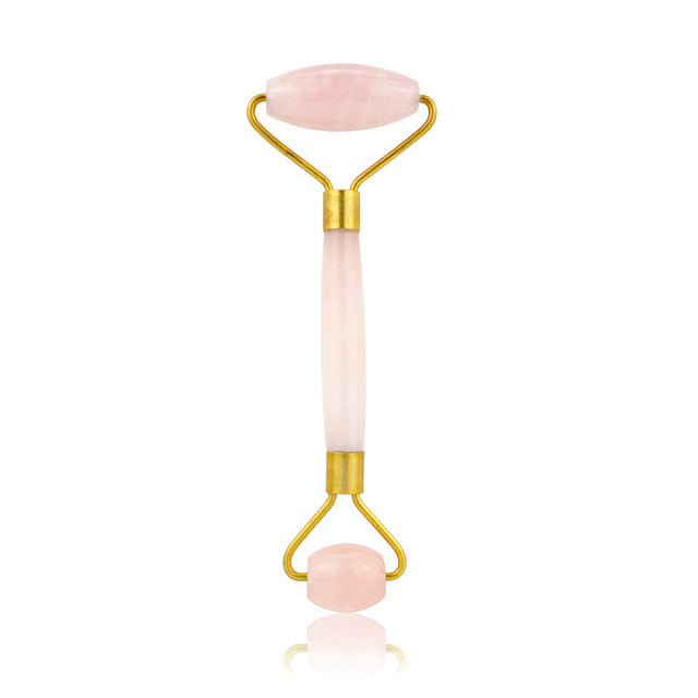 Rose Quartz Facial Massage Crystal Beauty Roller Tool