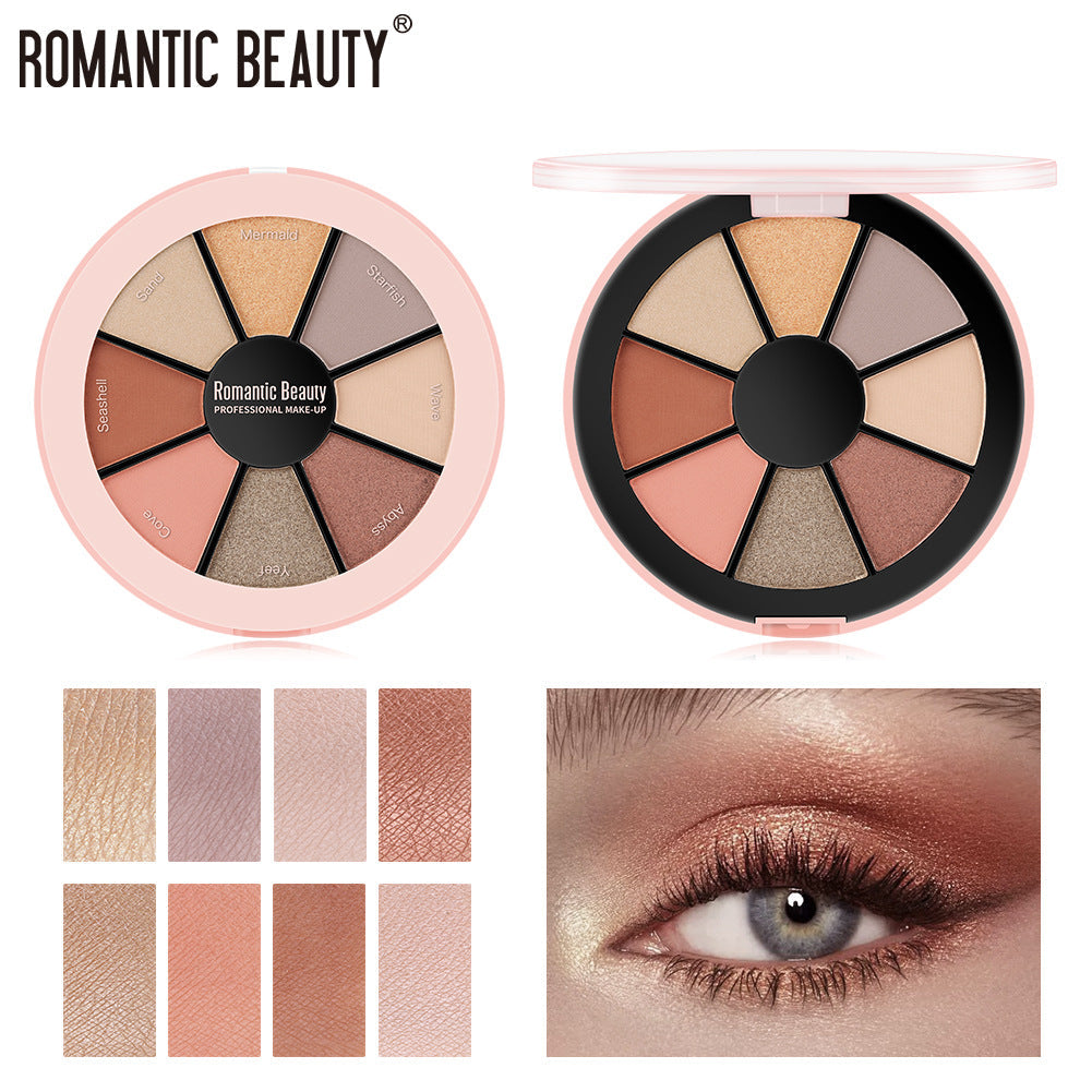 Romantic Beauty 8 Color Matte Pearlescent Eyeshadow Palette Makeup