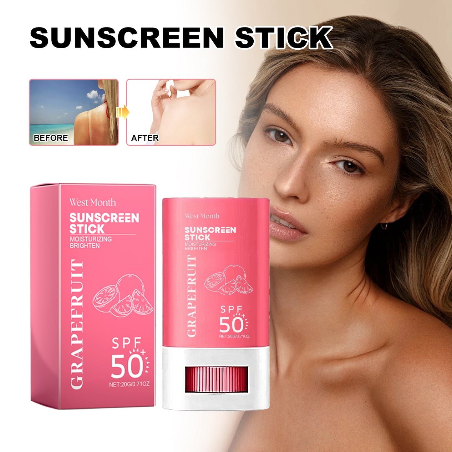Lightweight Sunscreen Stick Dry Touch UV Protection Cream
