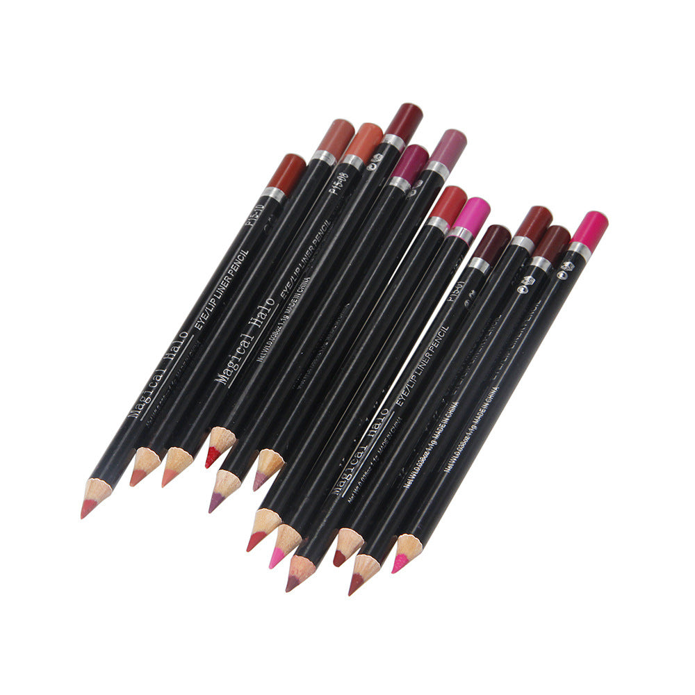 12 Color Waterproof Lip Liner Pencil Set Nude Makeup