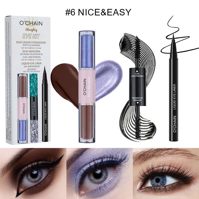 Long Thick Curling Waterproof Mascara and Eyeliner Set
