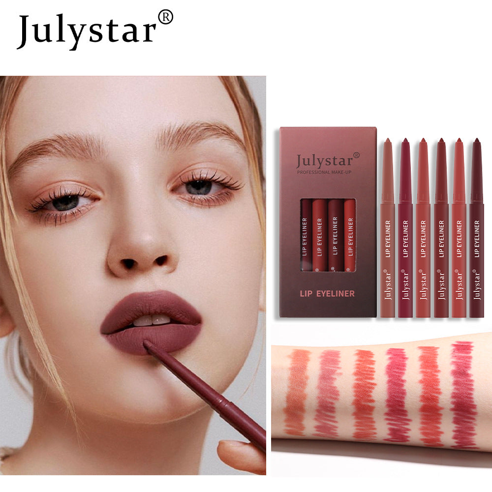 Pink Six Pack Matte Velvet Lipstick Pen Set Waterproof