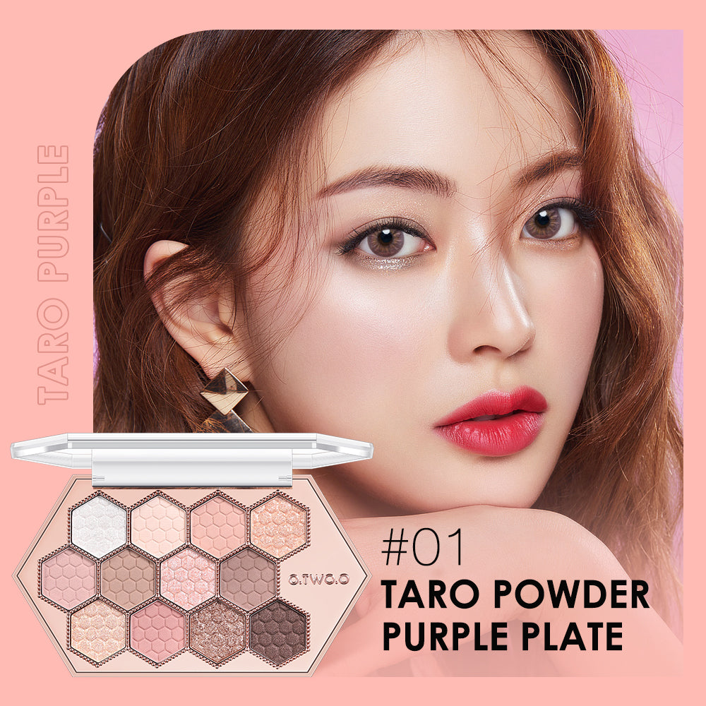 12 Color Honeycomb Hexagonal Natural Highlight Eyeshadow Palette Makeup