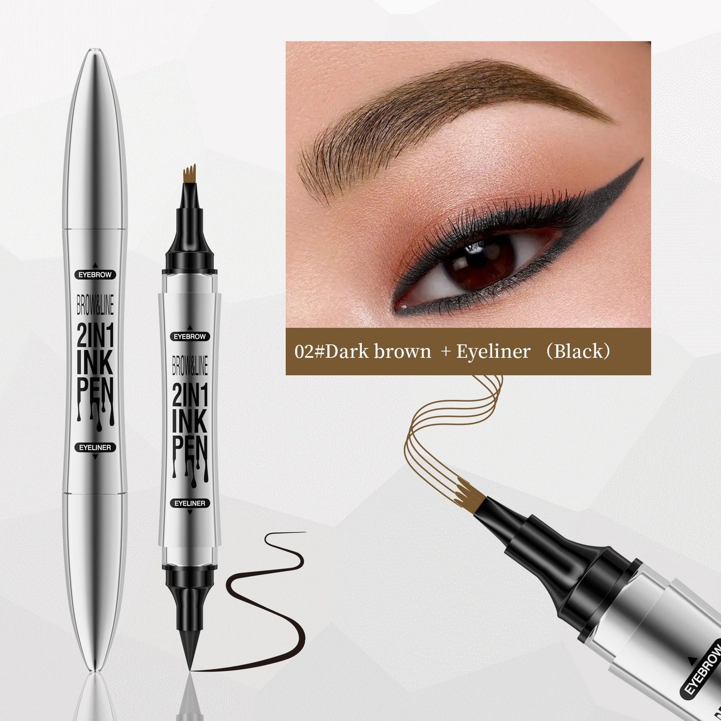 2-in-1 Eyeliner and Eyebrow Pencil Waterproof Makeup