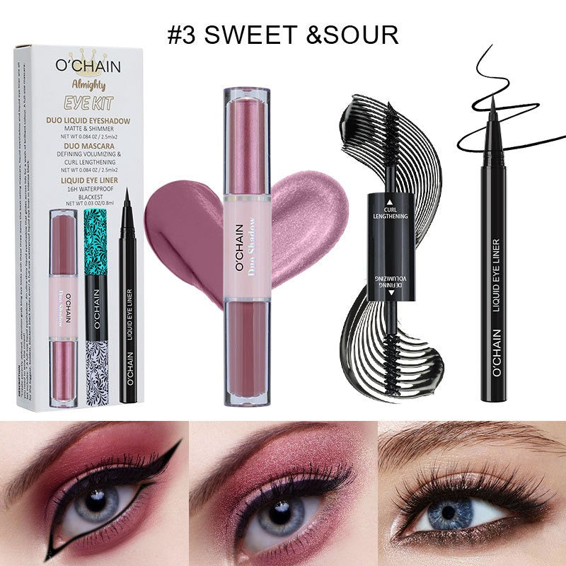 Long Thick Curling Waterproof Mascara and Eyeliner Set