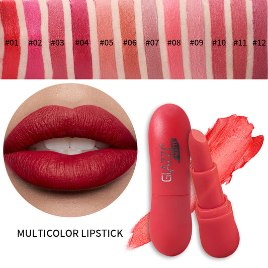 12 Color Rhombic Matte Lipstick Long Lasting Waterproof Collection