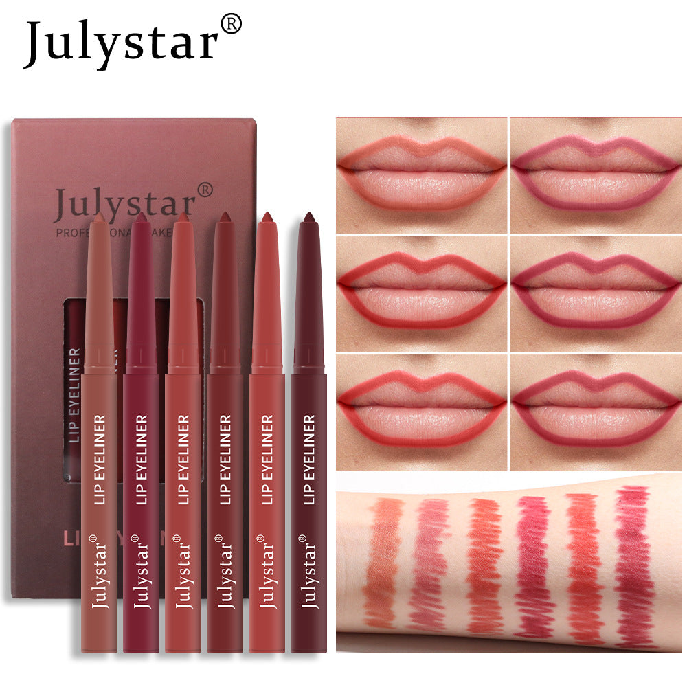 Pink Six Pack Matte Velvet Lipstick Pen Set Waterproof