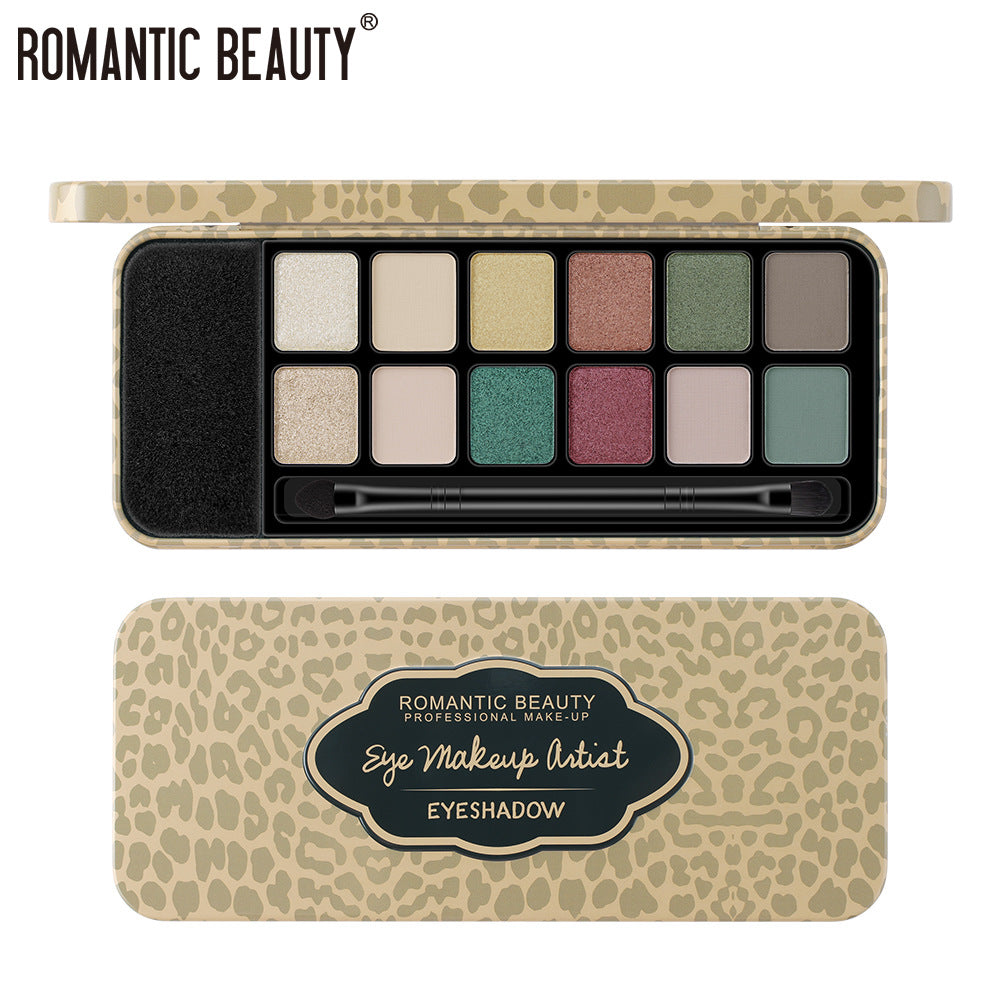 Romantic Beauty 12 Color Leopard Matte Pearl Eyeshadow Palette