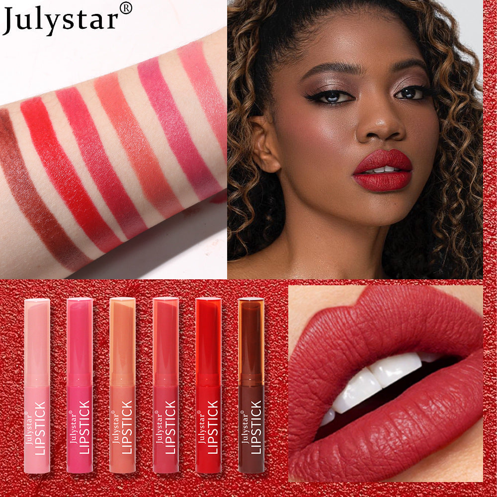 Six Color Waterproof Matte Velvet Lipstick Long Lasting Set