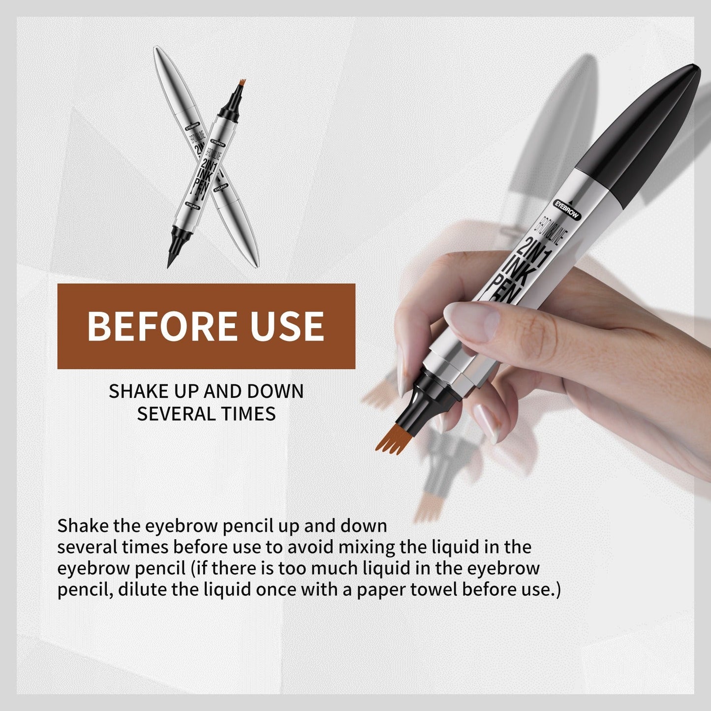 2-in-1 Eyeliner and Eyebrow Pencil Waterproof Makeup