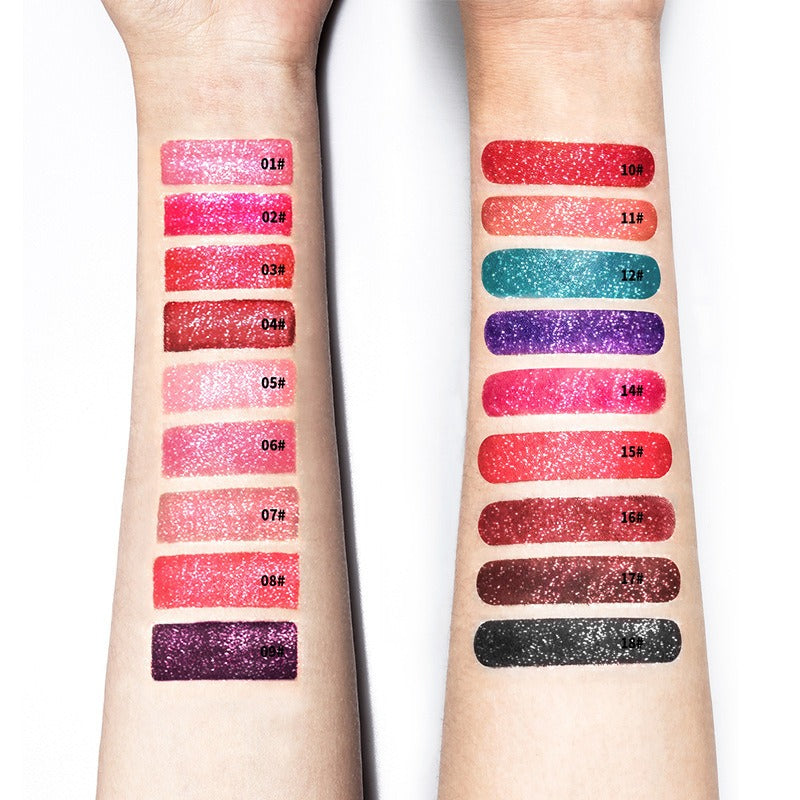 18 Color Shiny Glitter Liquid Lip Gloss Waterproof Makeup