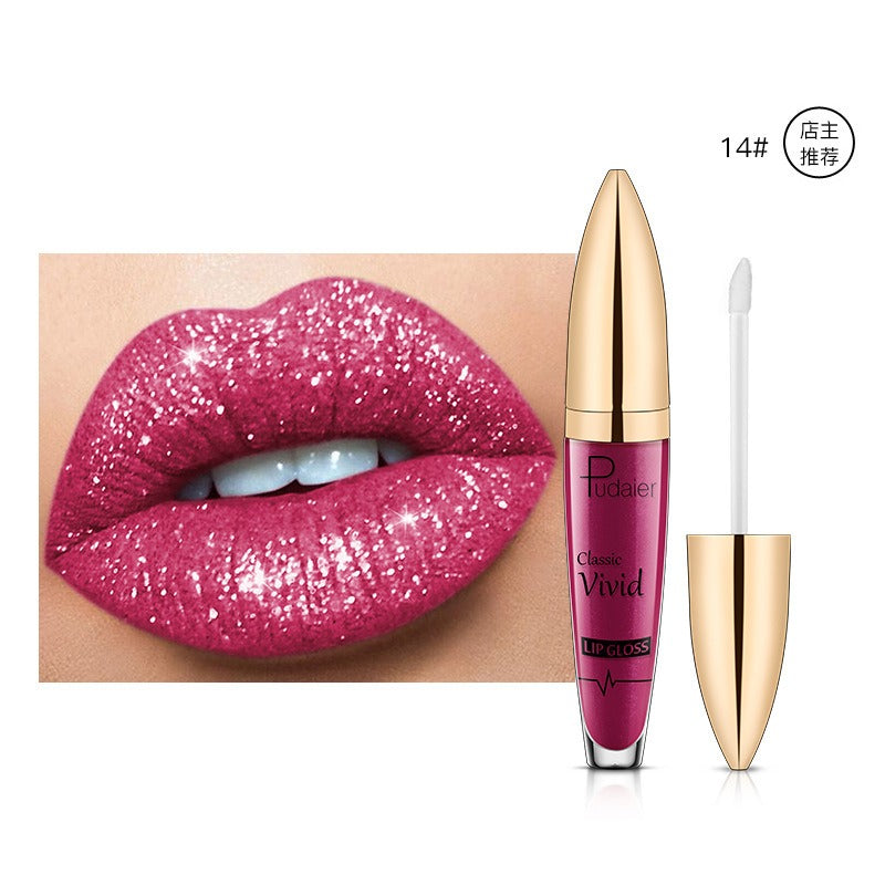 18 Color Shiny Glitter Liquid Lip Gloss Waterproof Makeup