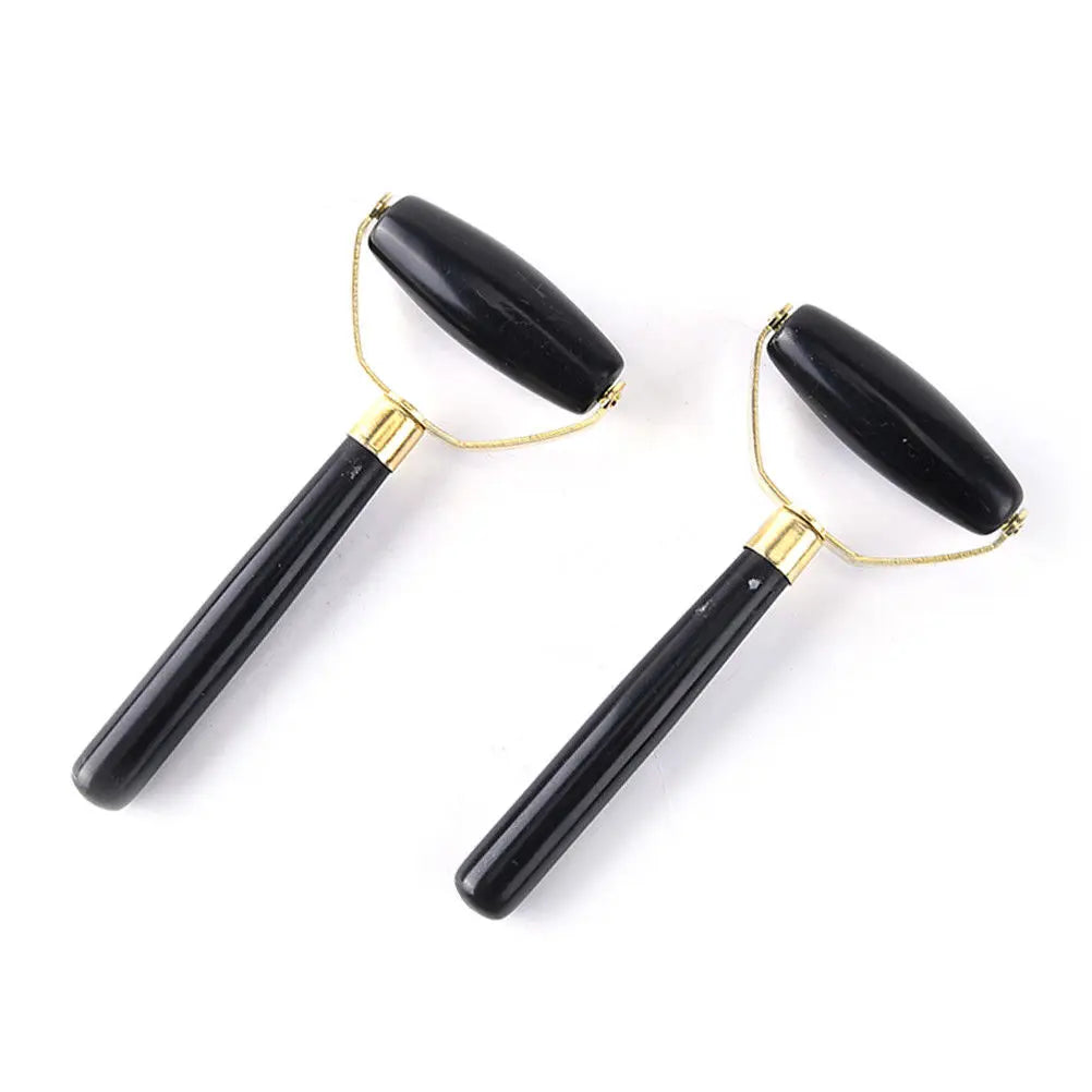 Natural Obsidian Face Massage Roller Beauty Skincare Tool Portable
