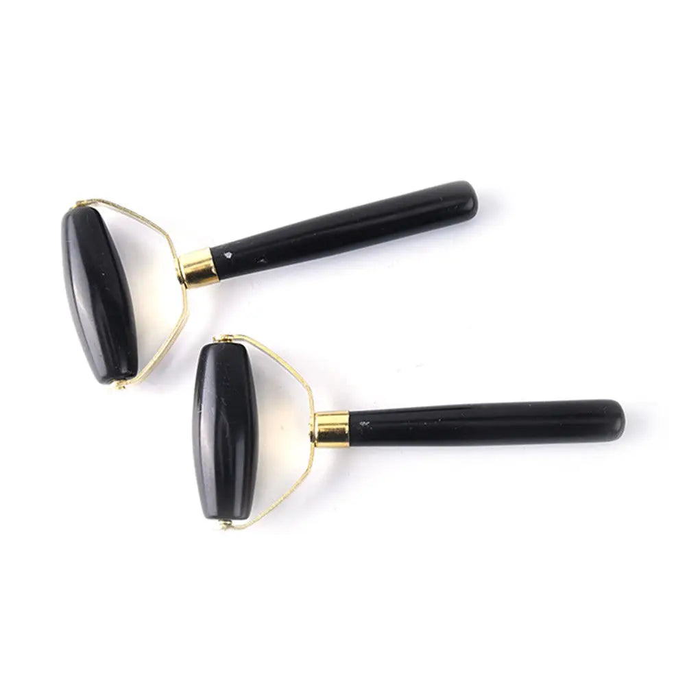 Natural Obsidian Face Massage Roller Beauty Skincare Tool Portable