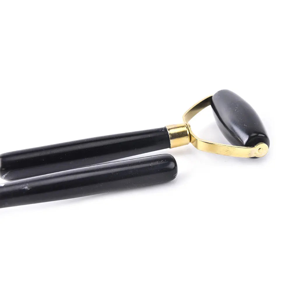 Natural Obsidian Face Massage Roller Beauty Skincare Tool Portable