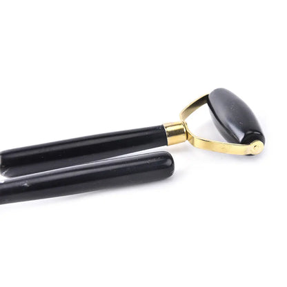 Natural Obsidian Face Massage Roller Beauty Skincare Tool Portable