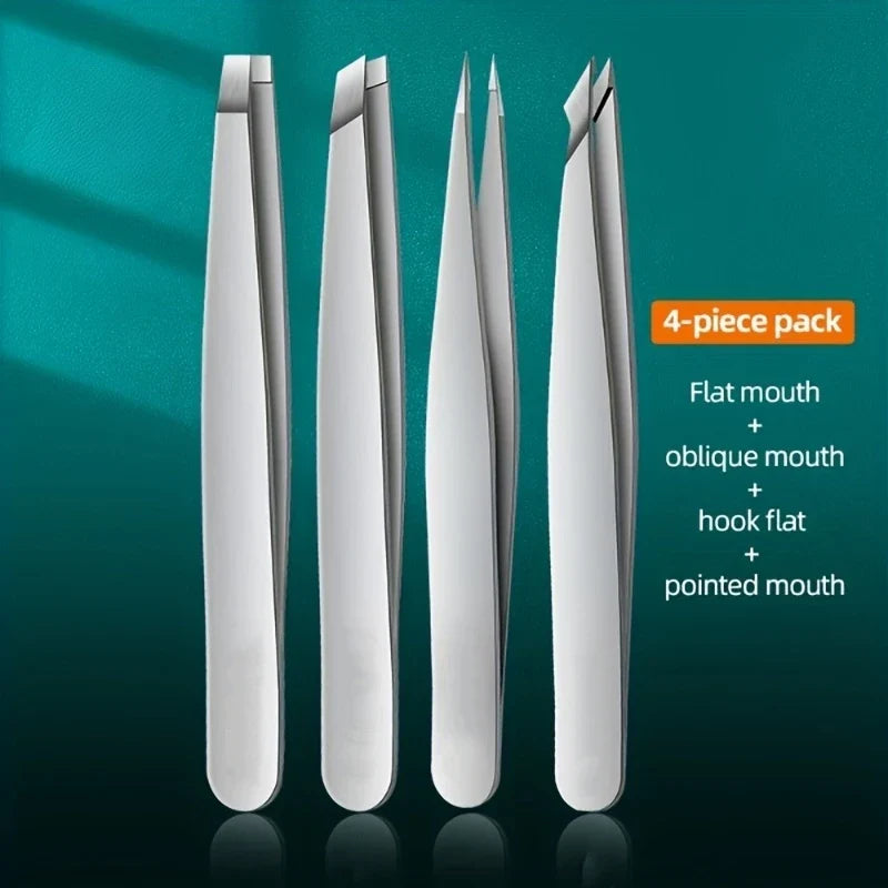 Stainless Steel Eyebrow Tweezers Professional Beauty Tool Set