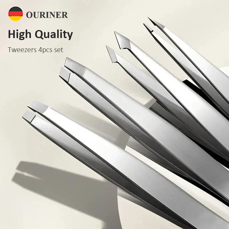 Stainless Steel Eyebrow Tweezers Professional Beauty Tool Set