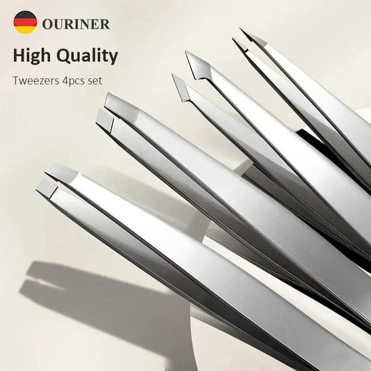 Stainless Steel Eyebrow Tweezers Professional Beauty Tool Set