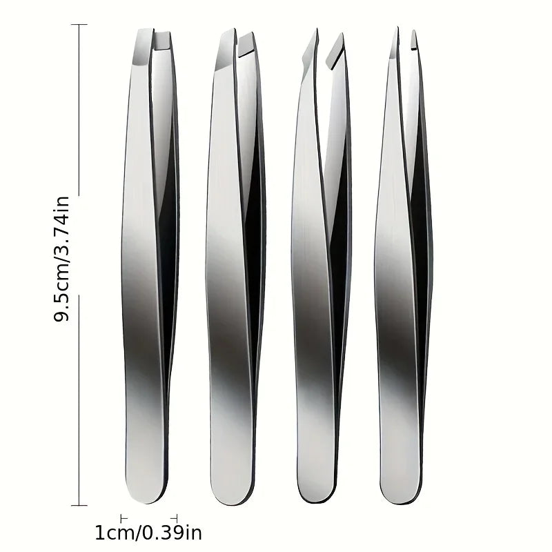 Stainless Steel Eyebrow Tweezers Professional Beauty Tool Set