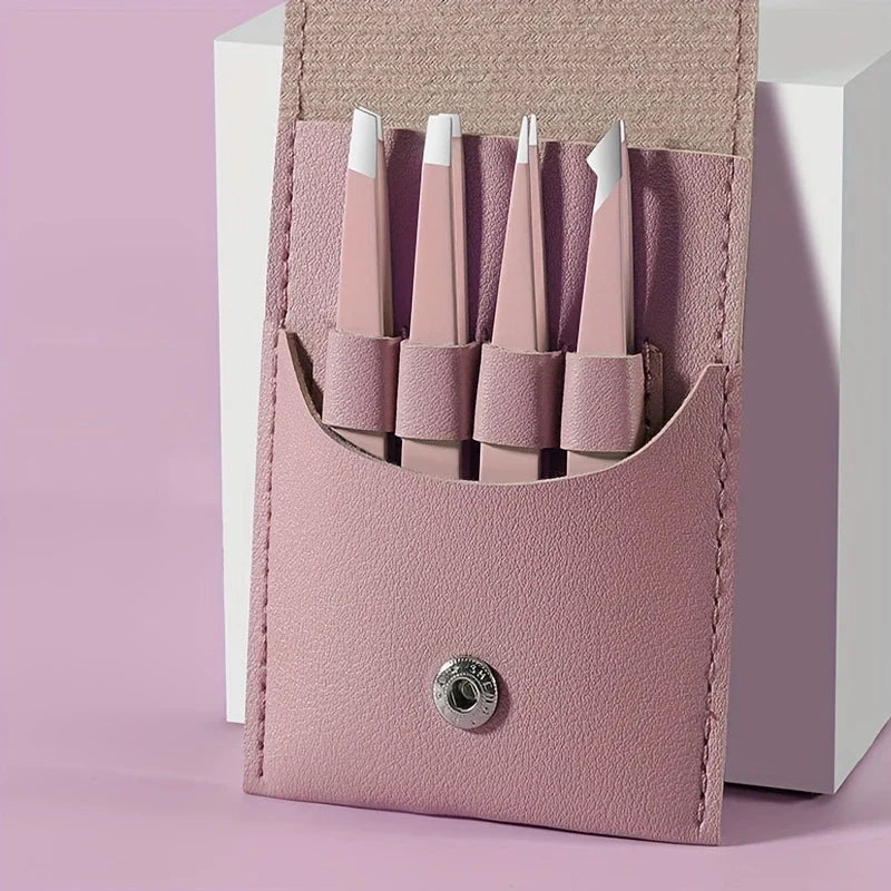 Stainless Steel Eyebrow Tweezers Professional Beauty Tool Set