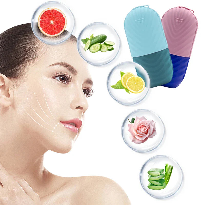 Silicone Facial Ice Roller Massage Beauty Skincare Applicator Tool