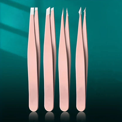 Stainless Steel Eyebrow Tweezers Professional Beauty Tool Set