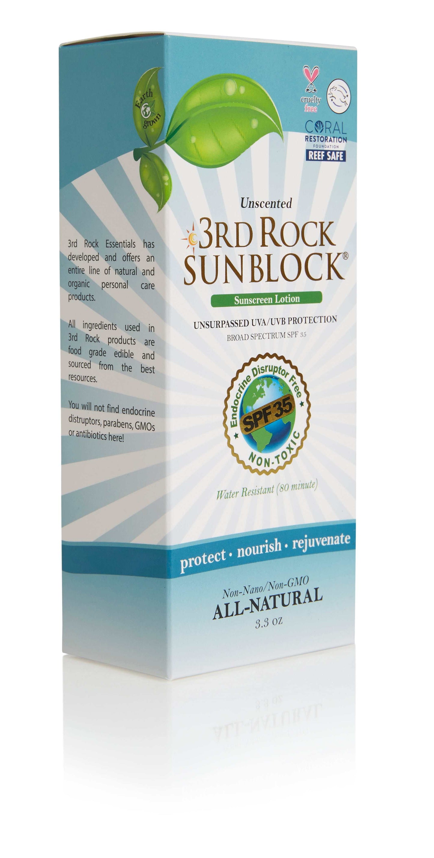 3rd Rock SPF35 Zinc Oxide Sunscreen Lotion Unscented